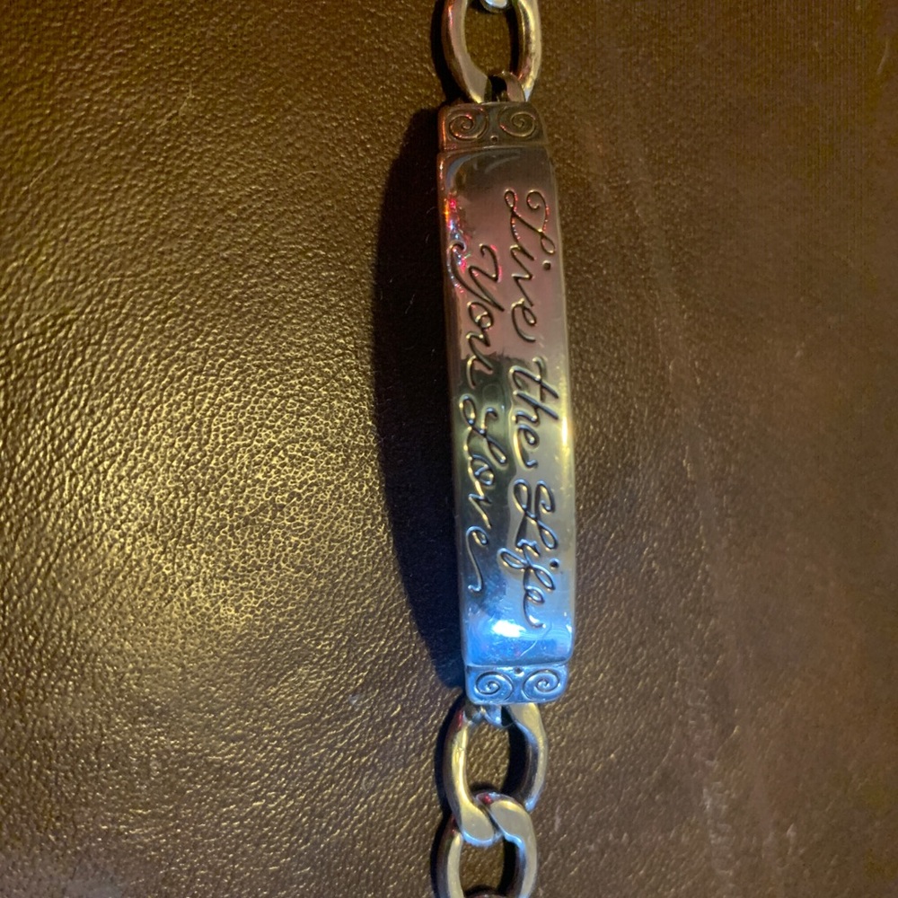 Live the life you love silver bracelet